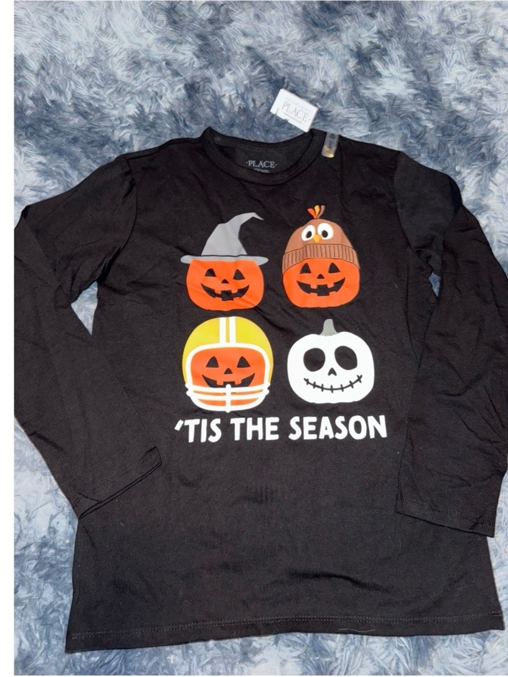 The Children's Place Black Halloween 'Tis The Season Pumpkin Graphic Tee